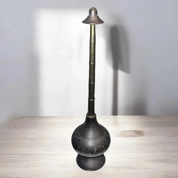 Vintage Middle Eastern Islamic Persian Brass Rosewater Dispenser Perfume Bottle - Picture 2 of 4